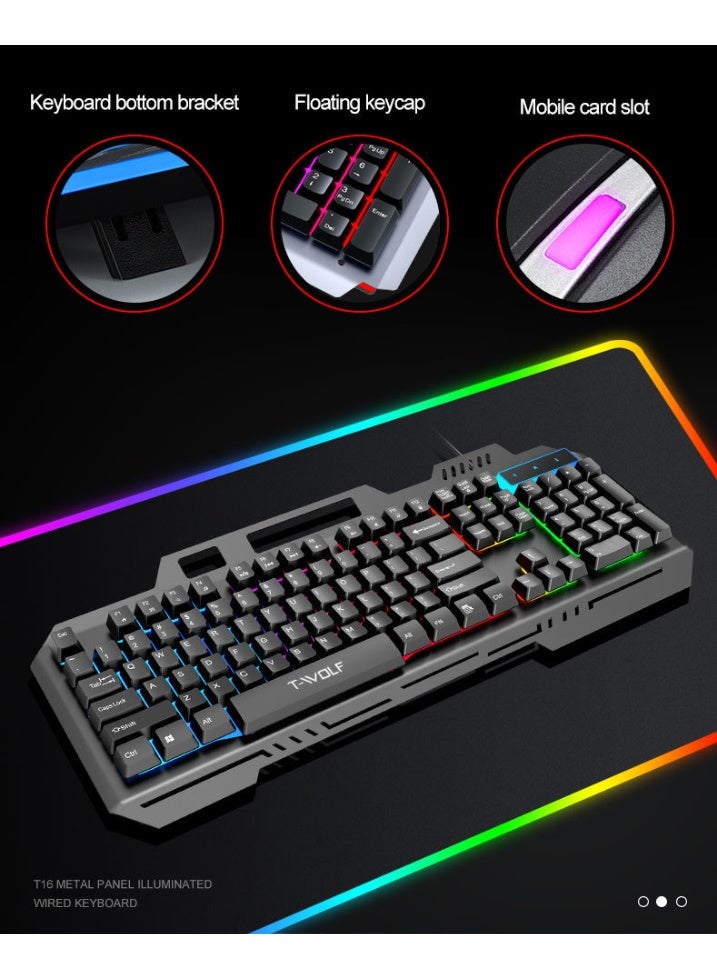Nariele New Wired Illuminated Mechanical Tactile Keyboard - Image 5