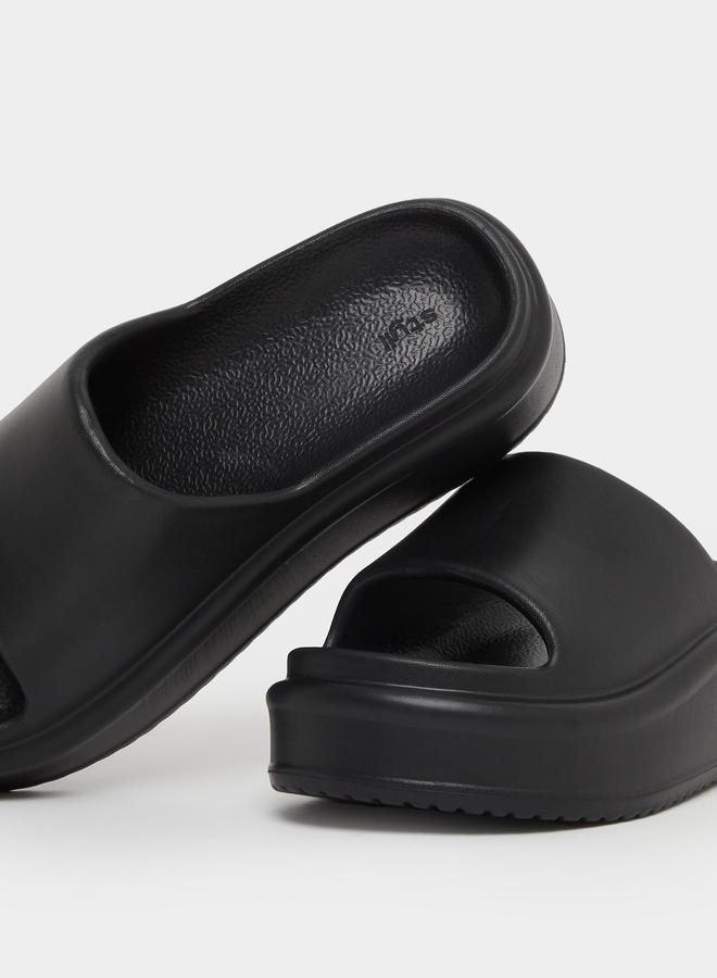 Styli Plain Open Toe Slip-On Flatform Slides - Image 3