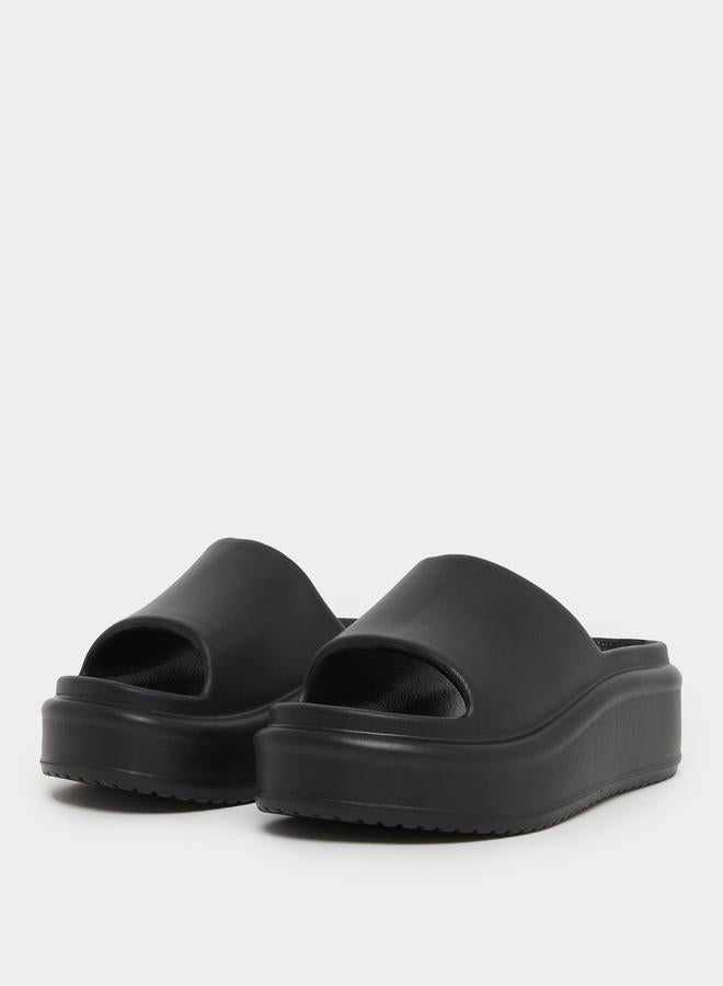 Styli Plain Open Toe Slip-On Flatform Slides - Image 2
