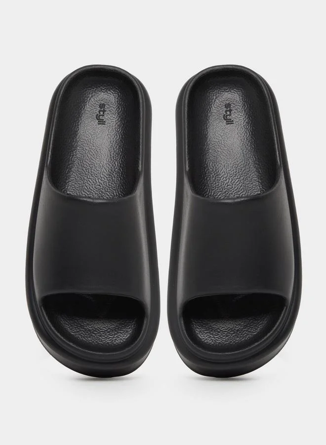 Styli Styli Plain Open Toe Slip-On Flatform Slides