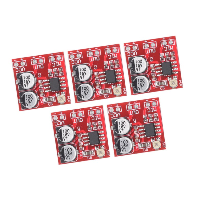 5 قطع لوحة تضخيم ميكروفون الكهربت LM386 وحدة ربح قابل للتعديل 20-200x DC4-12V - Image 5