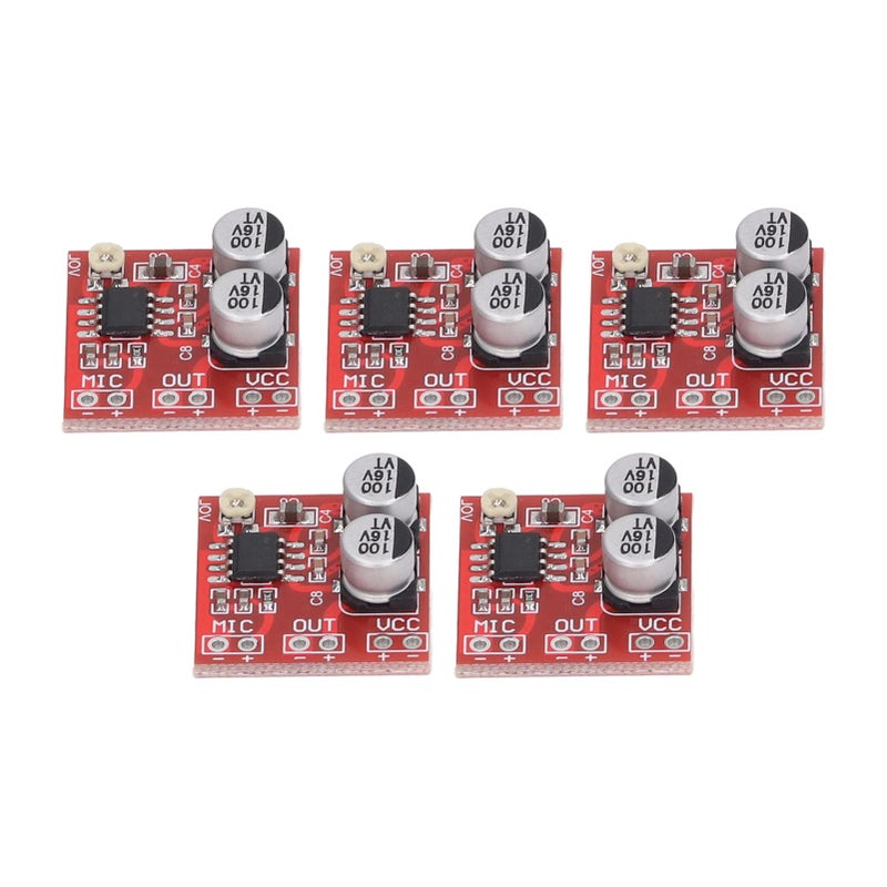 5 قطع لوحة تضخيم ميكروفون الكهربت LM386 وحدة ربح قابل للتعديل 20-200x DC4-12V - Image 3