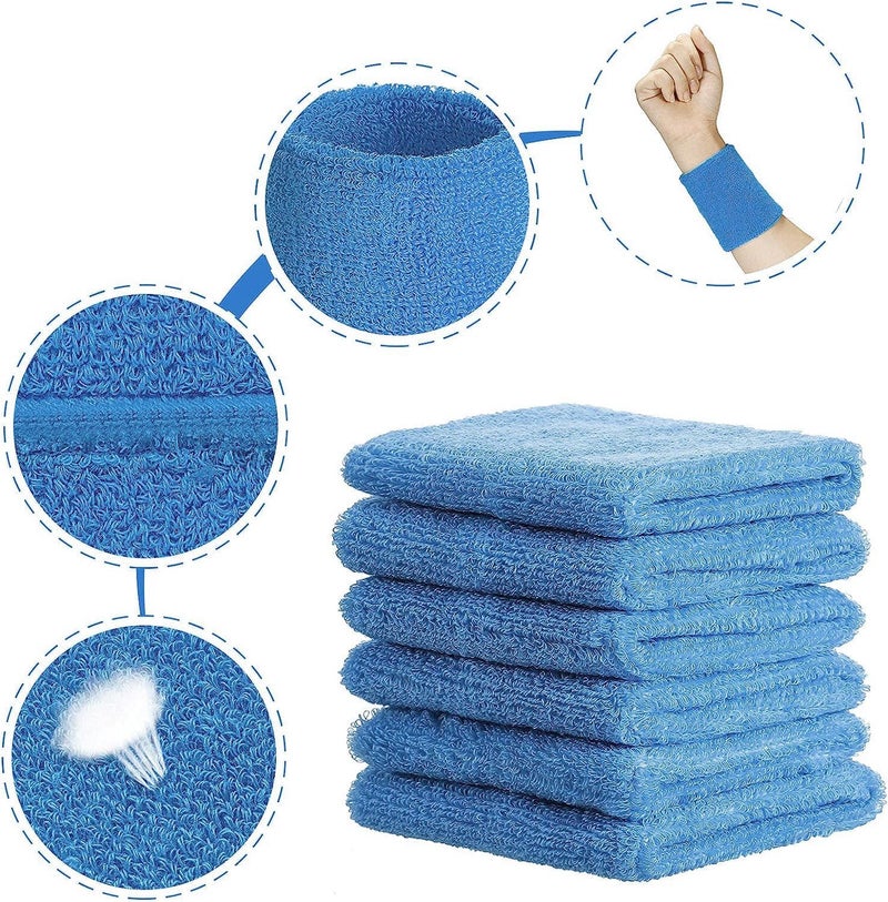 AMIFIT 3 x 3 Inch Wrist Sweatbands Tennis Wrist Bands Absorbent Sweatbands for Football Basketball Running Athletic Sports and Working Out, Pack of 1 (Sky Blue) - Image 5