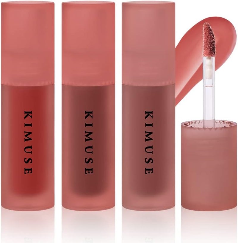 KIMUSE Water Gel Lip Tint Trio Moisturizing Lightweight Lip Stain Highly Pigmented Long Lasting Glossy Lipstain Hydrate Glossy Finish Lipgloss Makeup
