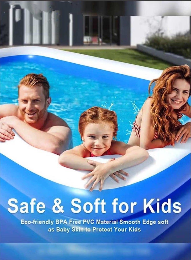 INTEX 262x175x56cm Rectangle Shape Inflatable Swimming Pool, Thickened Paddling Pool with Inflatable Safety Bubble Bottom, Durable Multifunctional Blow up Pool, Family Lounge Pool, Ideal Choice for Indoor Entertainment and Outdoor Activities - Image 3