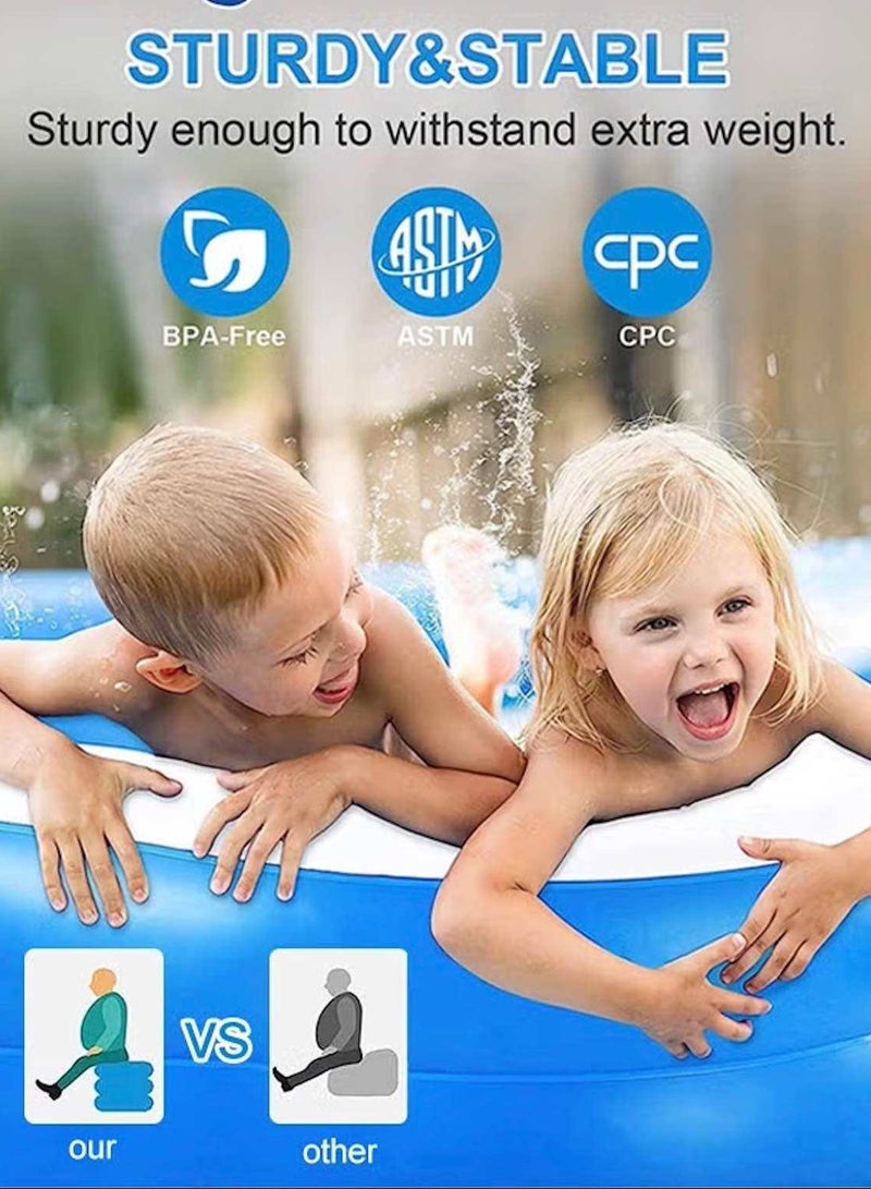 INTEX 262x175x56cm Rectangle Shape Inflatable Swimming Pool, Thickened Paddling Pool with Inflatable Safety Bubble Bottom, Durable Multifunctional Blow up Pool, Family Lounge Pool, Ideal Choice for Indoor Entertainment and Outdoor Activities - Image 4