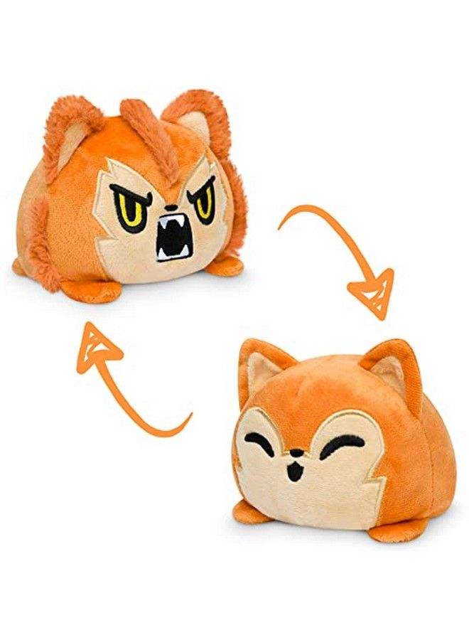 TeeTurtle The Original Reversible Wolf Plushie ; Patented Design ; Werewolf ; Happy + Angry ; Show Your Mood Without Saying A Word! - Image 1
