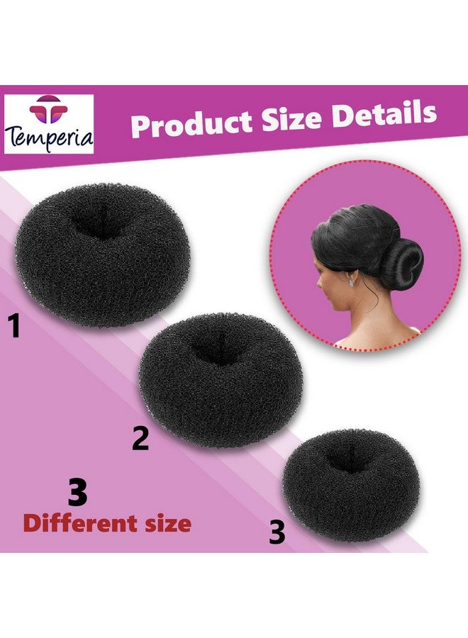 Temperia Hair Donut Bun Maker For Women & Girls - Puff Juda Bun Shaper - Hair Accessories For Women - Pack Of 3 (Small, Medium & Large) - Image 2