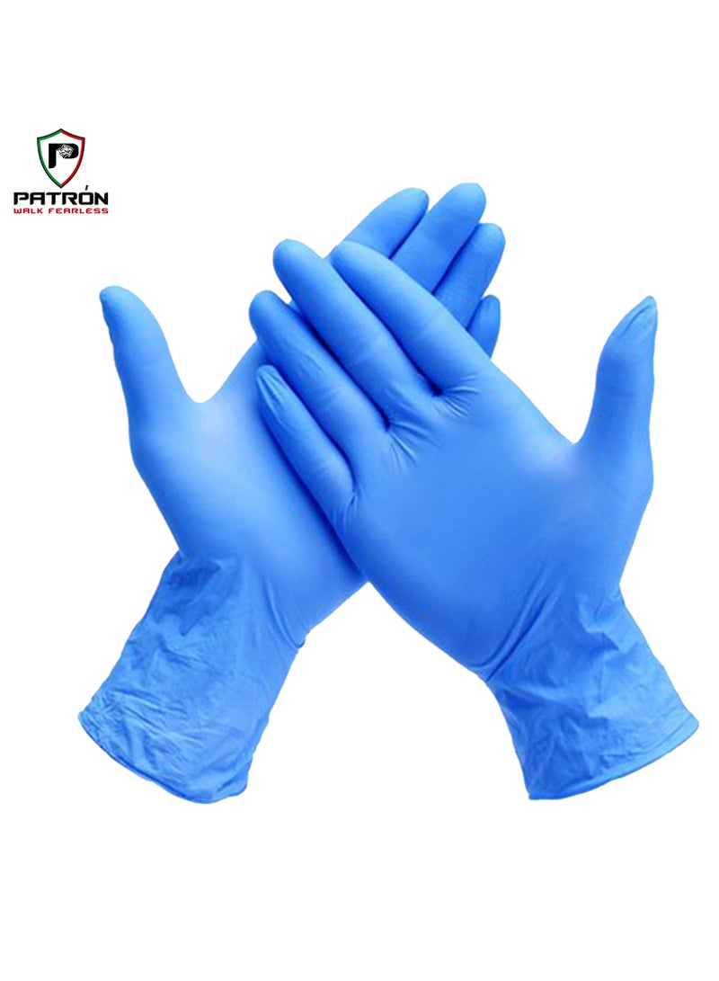 Patron A Hygienic Shield for Ultimate Protection, Patron's Blue Vinyl Gloves Powdered | Pack Of 1000 PCs - Image 1