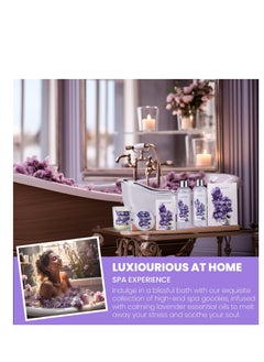 BODY & EARTH Gift Set for Women Body & Earth Gifts for Women Lavender Gift Baskets For Women Bath Sets with Bubble Bath Body Lotion Scented Candle Birthday Gifts for Women Spa Gifts for Women  - Image 2