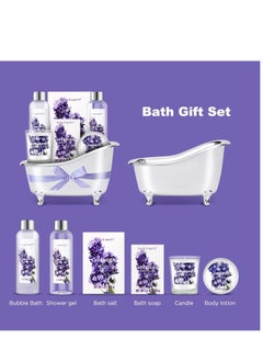 BODY & EARTH Gift Set for Women Body & Earth Gifts for Women Lavender Gift Baskets For Women Bath Sets with Bubble Bath Body Lotion Scented Candle Birthday Gifts for Women Spa Gifts for Women  - Image 3