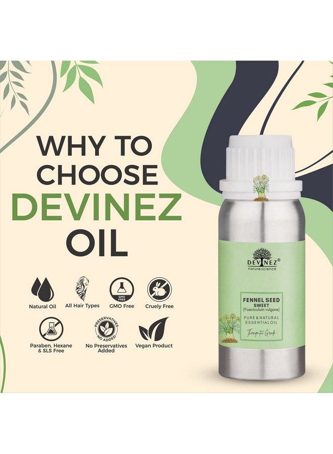 Devinez Fennel Seed Sweet Essential Oil 100% Pure Natural & Undiluted 100Ml In Anodized Aluminum Bottle - Image 4