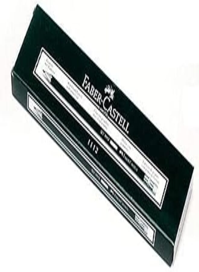 Faber-Castell 1112 HB Graphite Pencil Eraser Tipped Pack of 12 Pencils - Black