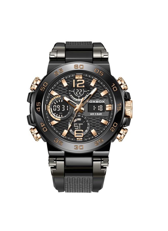 Generic New Fashion Multi-functional Sports Waterproof Quartz Double Display Calendar Electric Watch Men's Foxbox 
