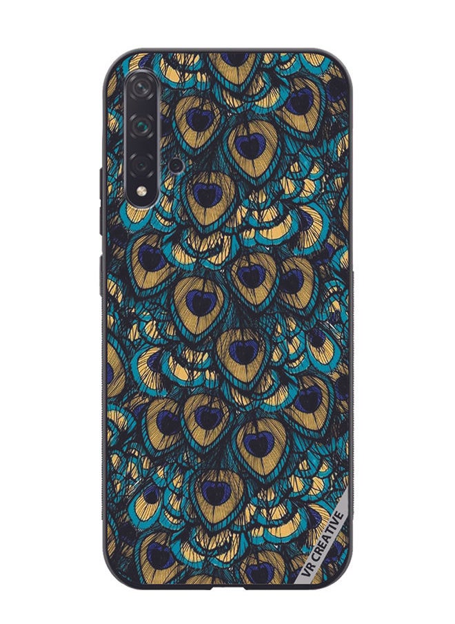 Protective Case Cover For Huawei Nova 5T Mor Pankh Design Multicolour