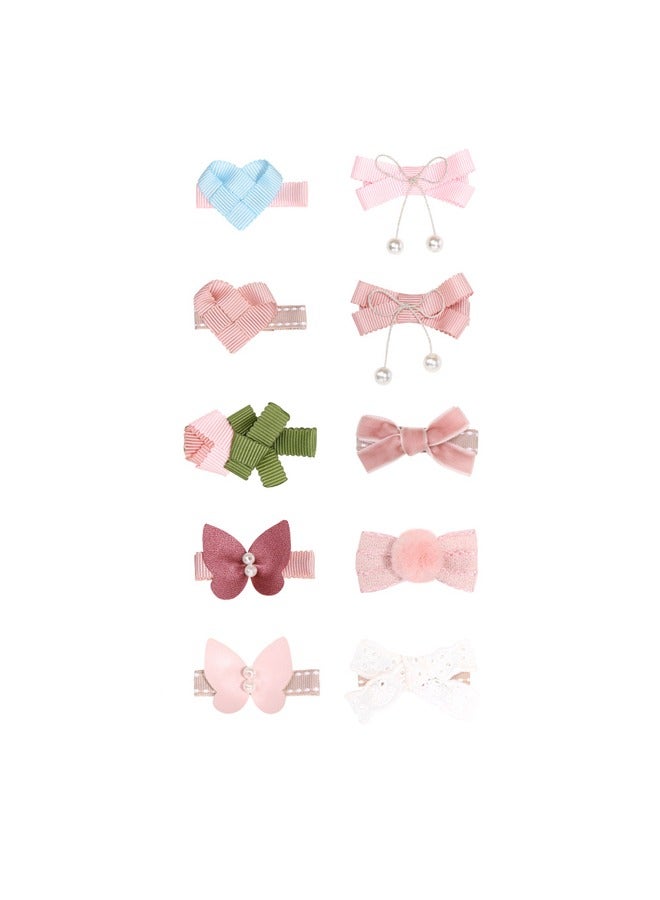 مجموعة من 10 دبابيس شعر على شكل فراشة، مشابك شعر فيونكة لطيفة للفتيات - Image 1