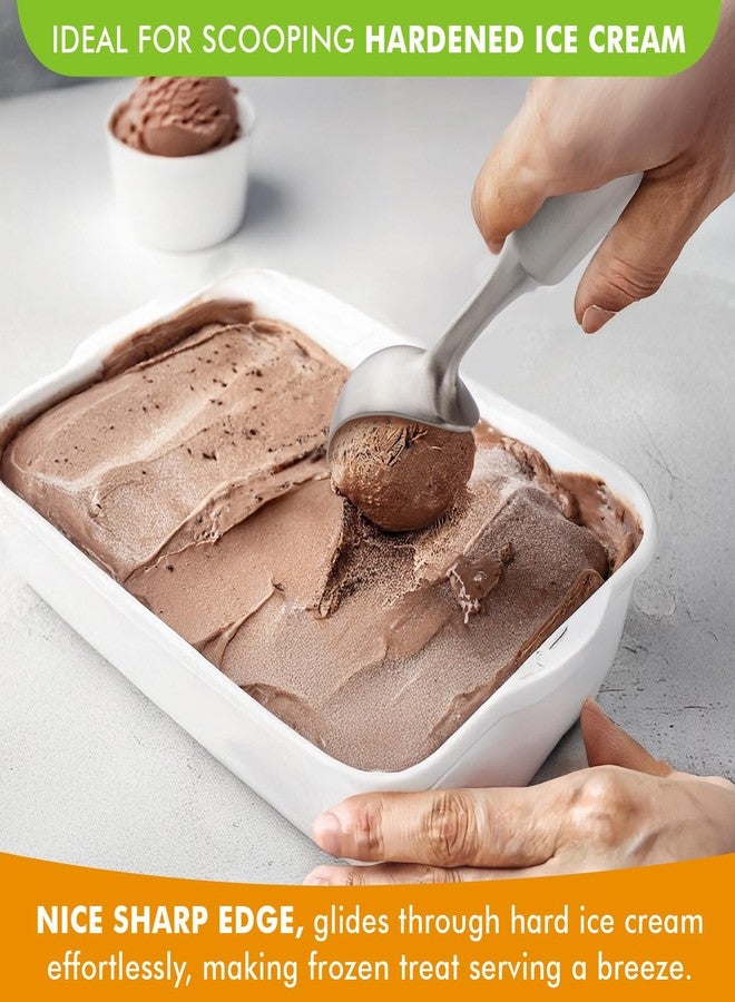 Saebye Ice Cream Scoop Stainless Steel. Ice Cream Scooper, Heavy Duty, Seamless Design, Comfortable Grip Long Handle, for Ice Cream, Gelato, Sorbet, Cookie Dough, Melon, Frozen Yogurt - Image 4