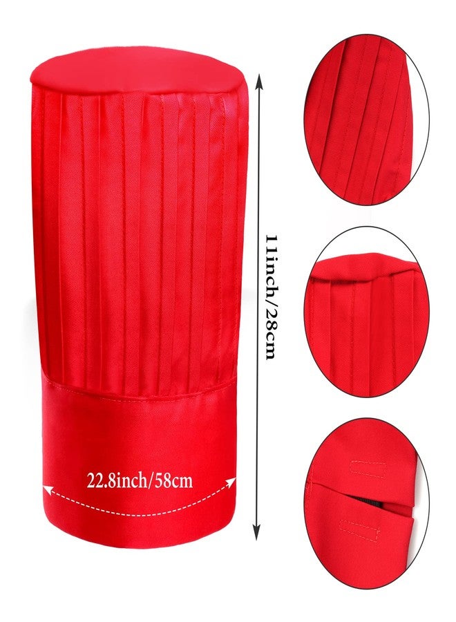 Keymall Costume Headwear Chef Hat, Hibachi Japanese Teppanyaki Tall Cap with Hachimaki Headband, Set B - Red - Image 2