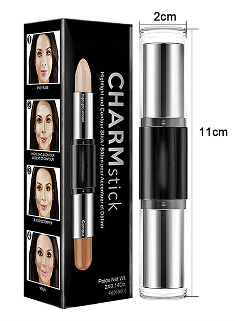 8 Colors Double Headed 2 in 1 Contour Stick Set, Versatile Contouring, Highlighting, and Concealing Makeup Cream Stick - Image 5