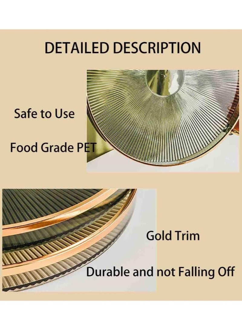 كيلا صينية زينة أكريليك بمقابض ذهبية، صينية تقديم مزخرفة للمجوهرات ومستحضرات التجميل والشموع والأطباق، منظم طاولة الحمام بلون أخضر، منظم سطح الطاولة (11.8 بوصة × 1.3 بوصة ارتفاع). - Image 5