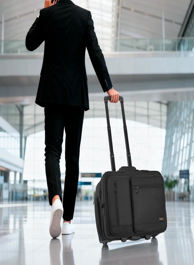 LASUK Rolling Laptop Bag for Women Men, Overnight Rolling Computer Bags Fits Up to 17.3 Inch Laptop for Travel/Work/Business - Image 4