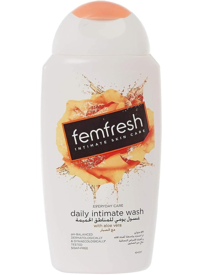 Femfresh Intimate Daily Wash 250ml | Gentle Feminine Hygiene Cleanser | pH Balanced Intimate Care Wash | Dermatologically & Gynecologically Tested