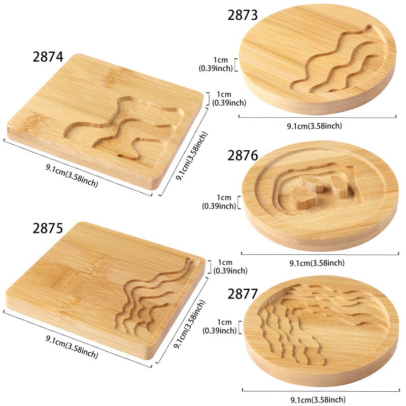 FUNSHOWCASE Wood Coaster Set Epoxy Resin Casting Craft Kit River Edge 5-Count - Image 2
