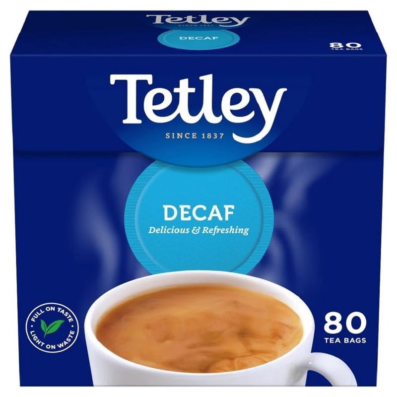 Tetley Decaf Tea Bags, 80 Bags/250gm,(Imported) - Image 1