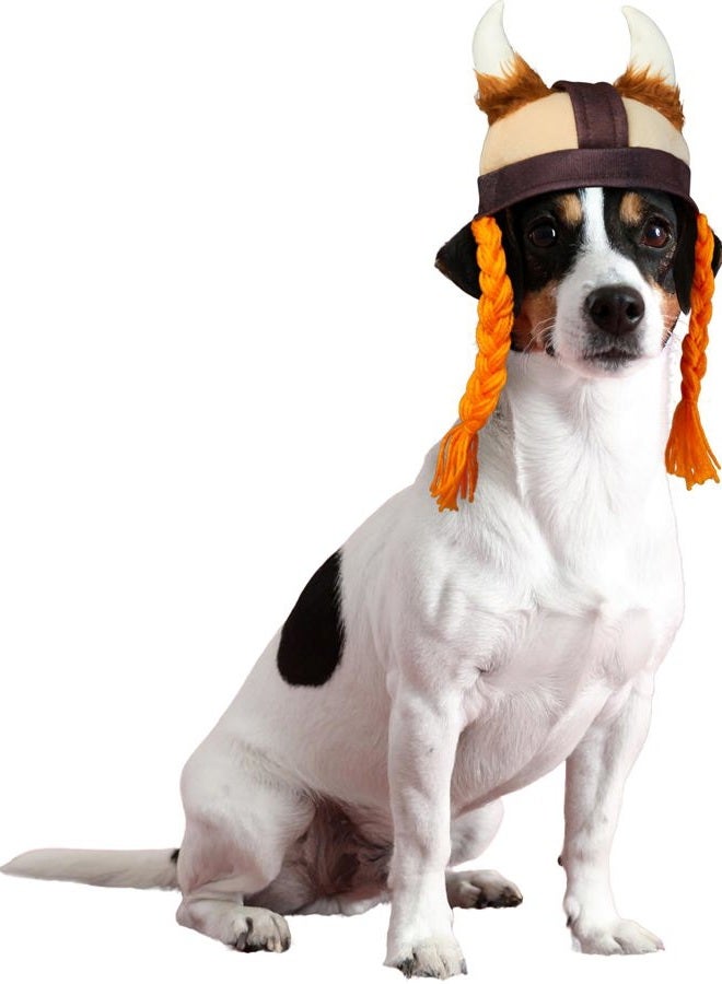 RUBIE'S Viking Hat With Braids For Pets, Medium/Large, Multicolor - Image 2