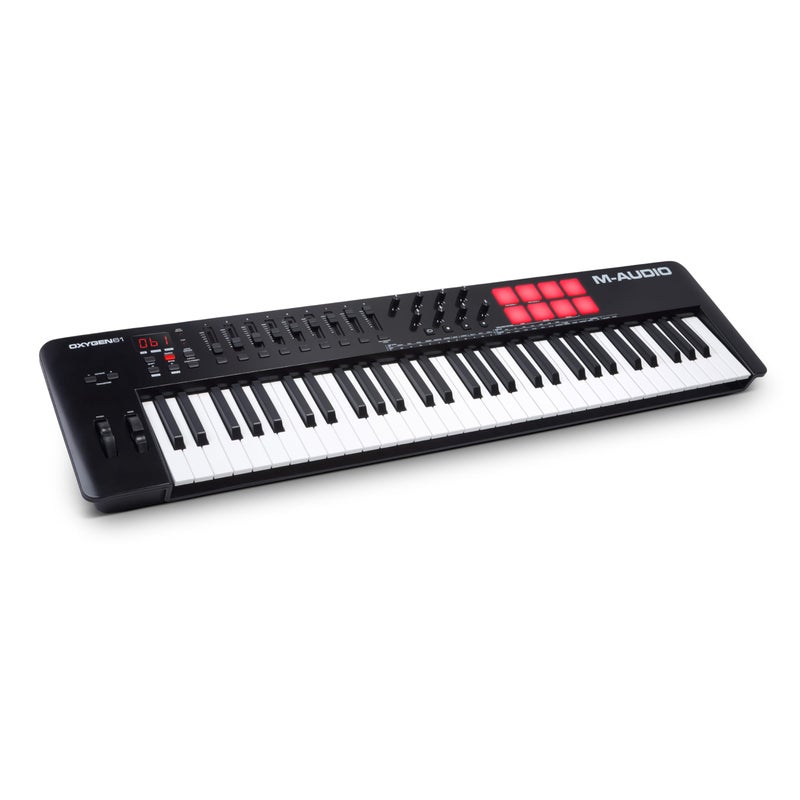 M-Audio MAUDIO Oxygen 61 MKV Key USB MIDI Keyboard Controller with Beat Pads Smart Chord Scale Modes Arpeggiator and Native Instruments Sound Package NKS Integration