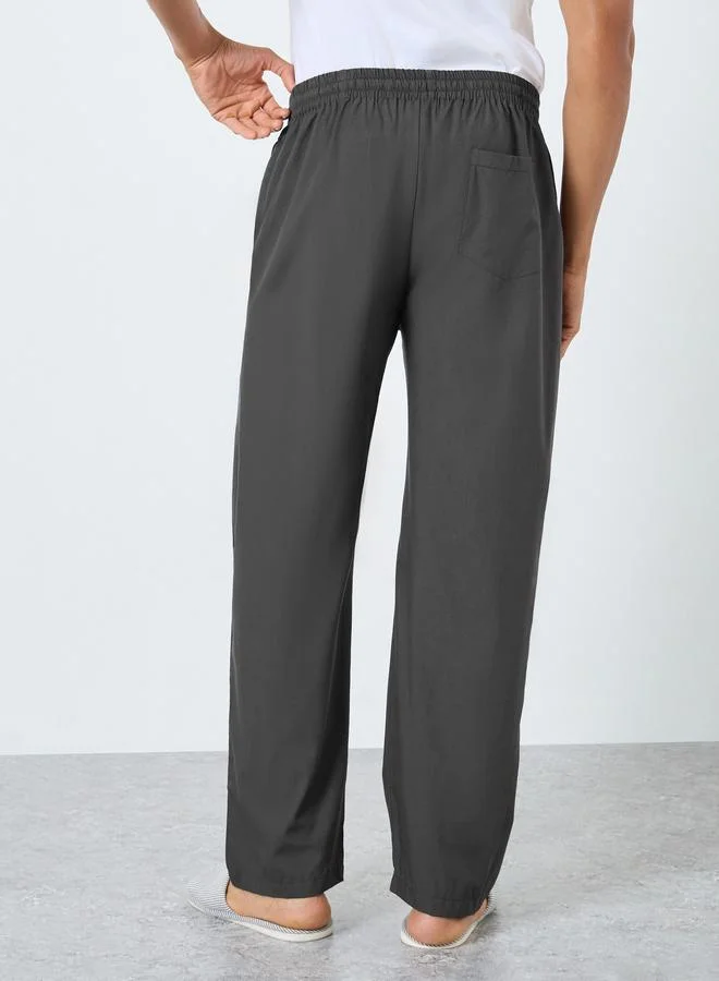 ستايلي بيجاما رمادية سادة برباط خصر