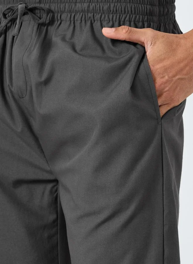 ستايلي بيجاما رمادية سادة برباط خصر