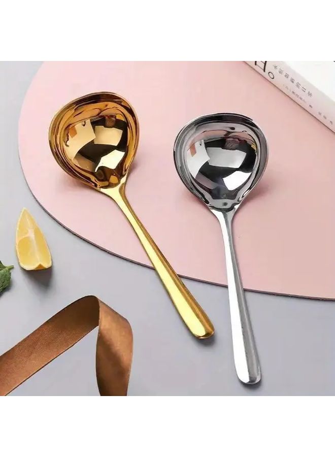 Extra Large 304 Stainless Steel Soup Serving Spoon Long Handle Silvery Color - Image 1