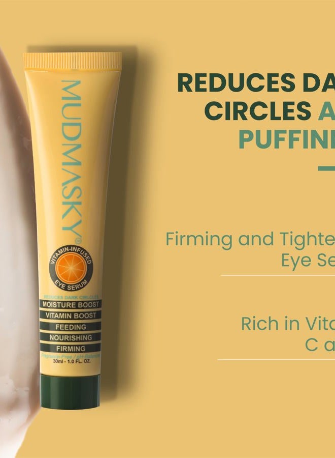 MUDMASKY Vitamin-Infused Eye Serum 30ml / 1.0 FL. OZ. - Skin Care Serum with Vitamin C & K, Reduces Dark Circles, Firms, Moisturizes, Hydrates, Restores Youthful Skin, Eye Care for All Skin Types - Image 2