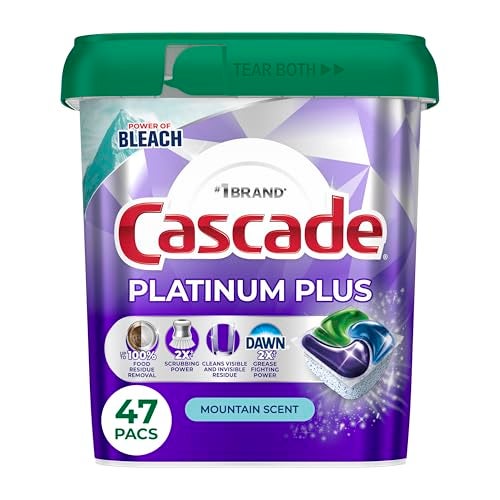 Cascade Platinum Plus Dishwasher Pods, Dishwasher Detergent, Dish Detergent Soap, Mountain, 47 Count - Image 1