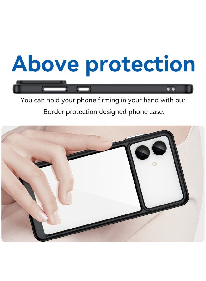 Samsung Galaxy S26 Edge Case – Shockproof Cover with Transparent Acrylic Back & Black Frame, TPU Edges – Durable Protective Design - Image 3