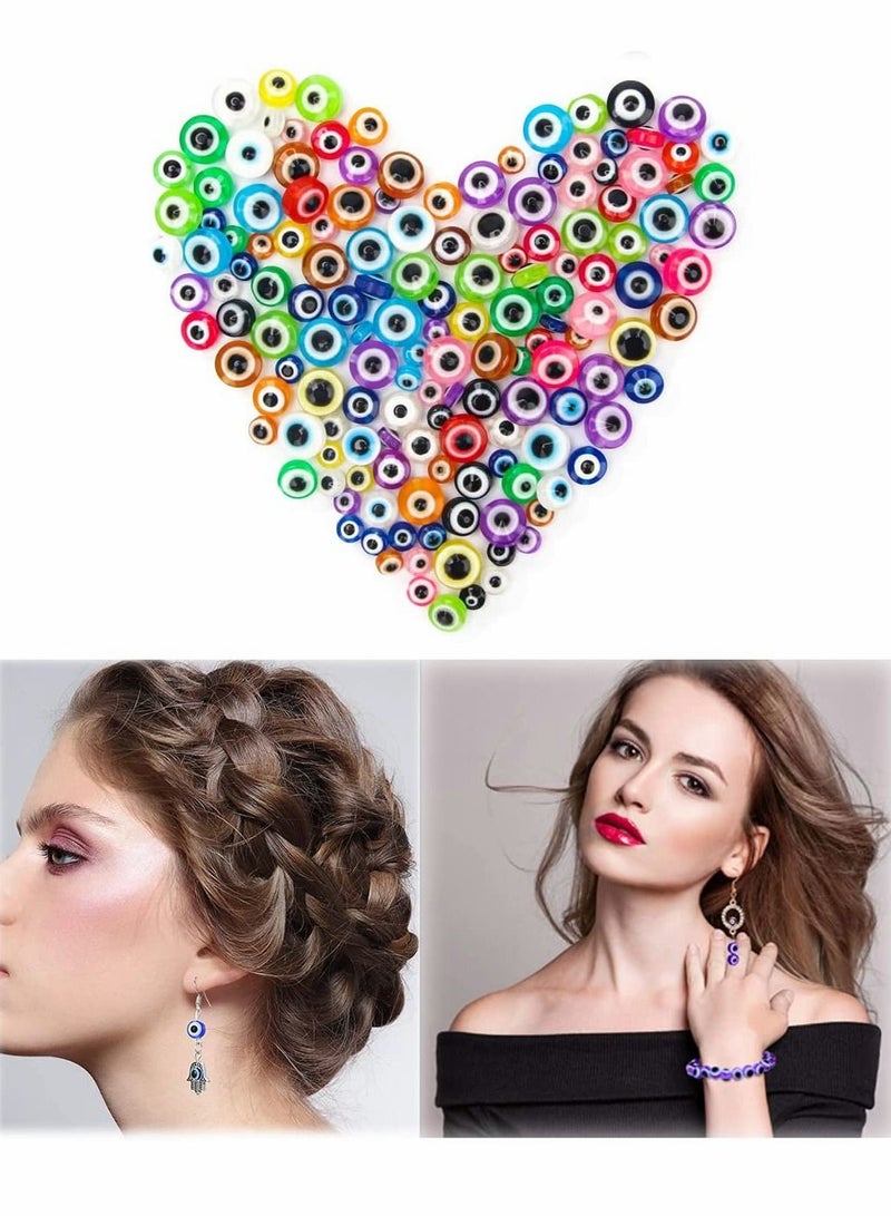 KASTWAVE Evil Eye Beads Evil Eye Handmade Resin Beads, Charms Round Evil Eye Spacer Beads Handmade Beads for DIY Jewelry Bracelet Earring Necklace Craft Making, 15 Colors (750 Pcs) - Image 1