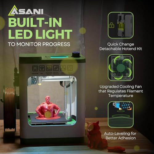 Asani Fully Assembled Mini 3D Printer for Kids and Beginners - Complete Starter Kit with Auto Leveling 3D Printing Machine, 10M PLA Filament, and SD Card - WiFi 3D Home Printer for MAC, Windows, and Linux - Image 5