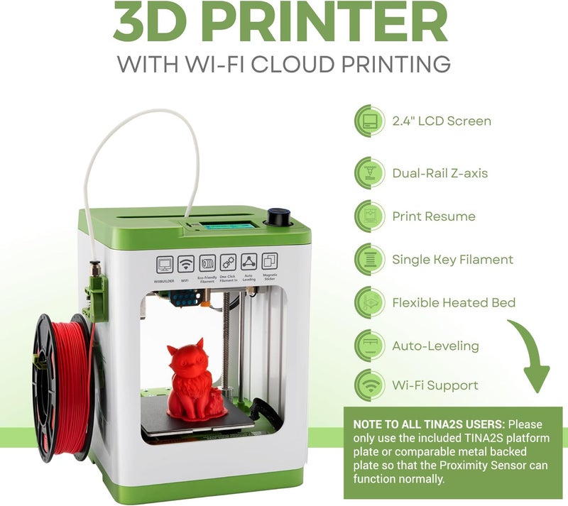Asani Fully Assembled Mini 3D Printer for Kids and Beginners - Complete Starter Kit with Auto Leveling 3D Printing Machine, 10M PLA Filament, and SD Card - WiFi 3D Home Printer for MAC, Windows, and Linux - Image 2