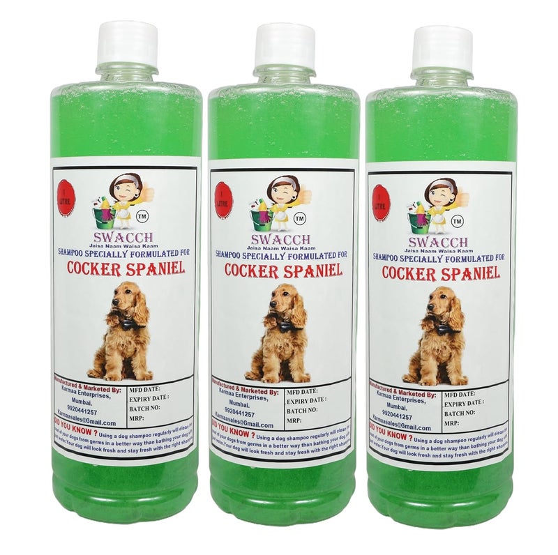 Swacch Shampoo Specially Formulated for Cocker Spaniel 1 Litre Combo Pack of 3 Neem Alovera - Image 2