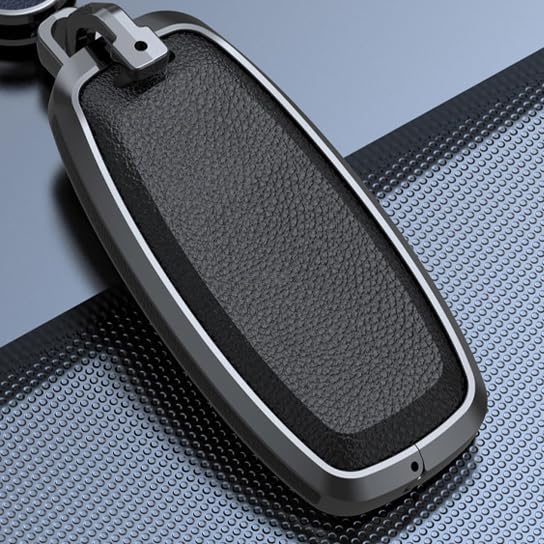 ontto Car Key Case Metal Frame Key Sleeve Leather Key Protector Durable Key Shell Compatible with Nissan Rogue Pathfinder X-Trail Versa Kicks Ariya Qashqai Teana 2023 2024 Key Fob Black - Image 4