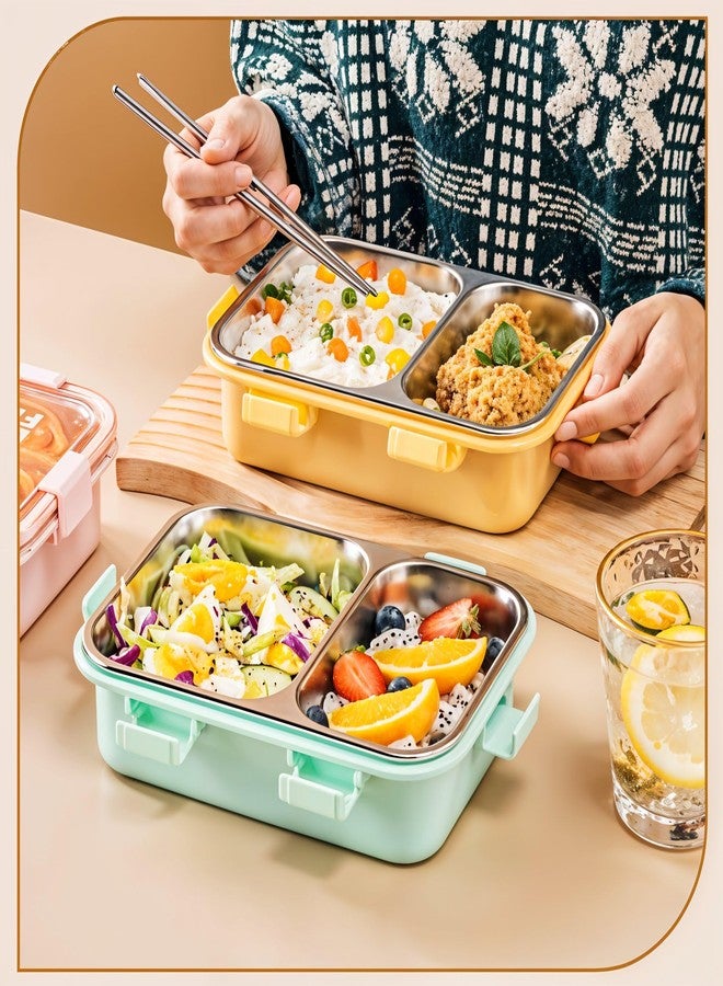 KBV Stainless Steel Bento Lunch Box for Kids, Boys and Girls | 2-Compartment Lunch Box | BPA Free, 304 Stainless Steel, Perfect Lunch Box Containers for School and Office (Pink) - Image 5