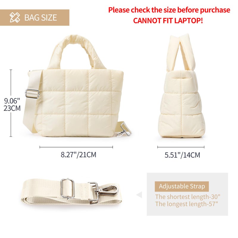 KALIDI FANCY FOREST KALIDI Quilted Tote Bag Small Puffer Crossbody Bag for Women Lightweight Nylon Puffy Shoulder Handbag with Adjustable Strap - Image 4
