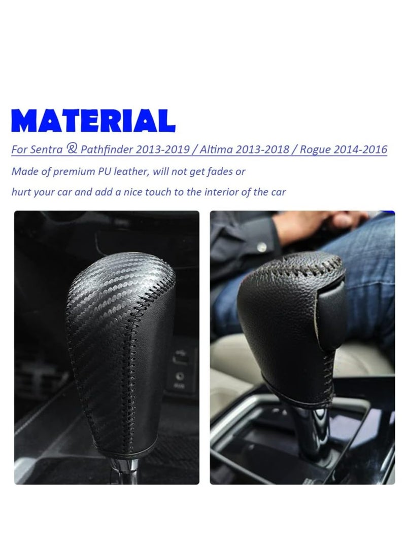 Oasisgalore Gear Shift Cover for 2013-2019 Nissan Sentra / 2013-2018 Altima Auto Leather Shifter Cover Protector Trim for Nissan Rogue 2014-2016 /Pathfinder 2013-2020 - Image 5
