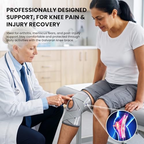 Galvaran Knee Brace for Men & Women - ACL, MCL, Meniscus Tear Support & Arthritis Pain Relief - Stabilizing Knee Braces Support with Side Stabilizers & Patella Gel Pad - Image 3