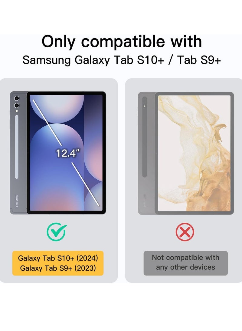 ELTRAZONE Samsung Galaxy Tab S10 Plus / Tab S9 Plus 12.4-Inch – Soft TPU Tri-Fold Stand Protective Cover Case with S Pen Holder, S Pen Charging Support, Auto Wake/Sleep (Navyblue) - Image 3