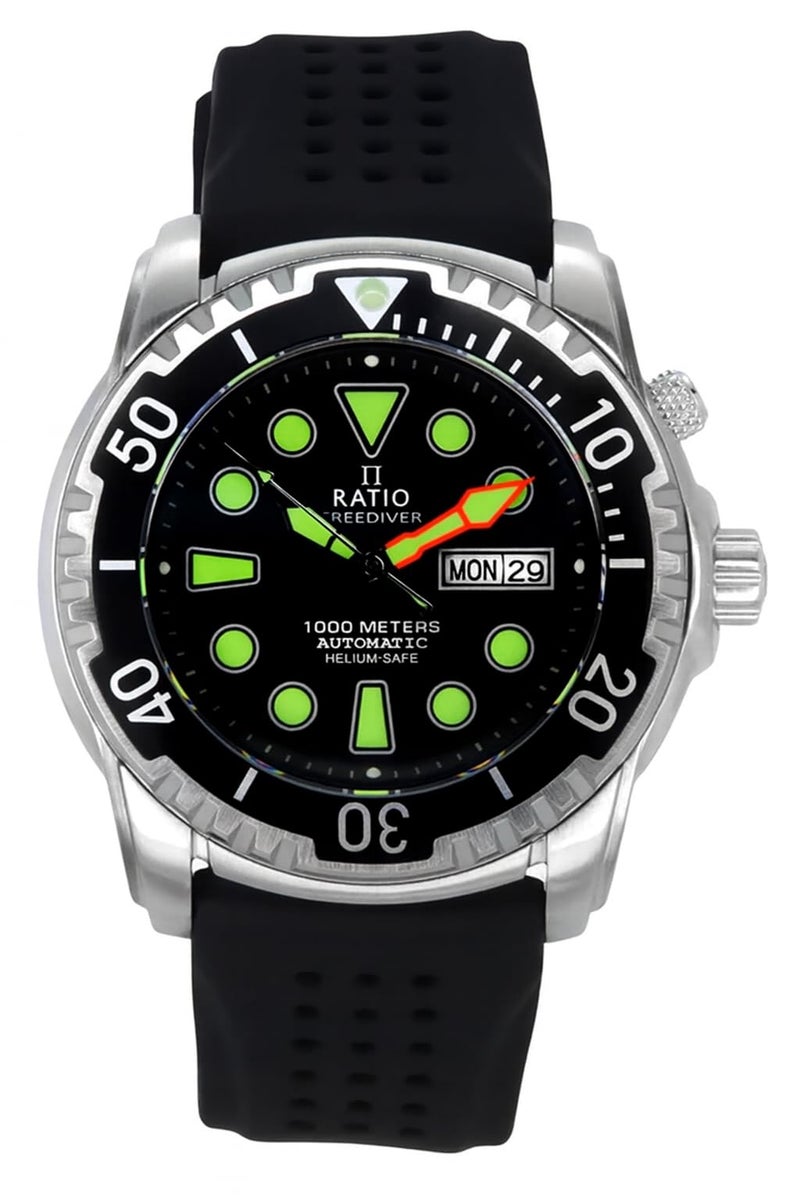 RATIO FreeDiver HeliumSafe Dive Watch Sapphire Crystal Automatic Diver Watch 1000M Water Resistant Diving Watch for Men Red - Image 2