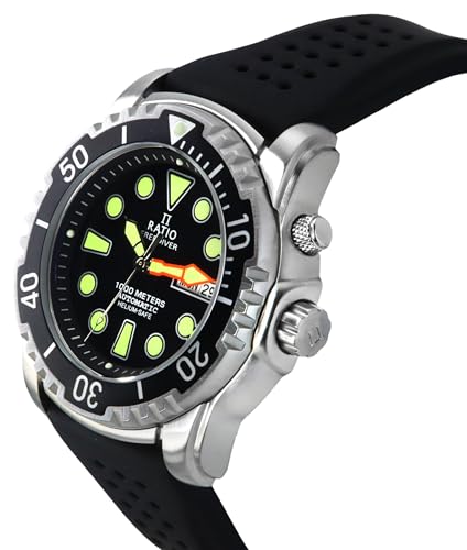 RATIO FreeDiver HeliumSafe Dive Watch Sapphire Crystal Automatic Diver Watch 1000M Water Resistant Diving Watch for Men Red - Image 3