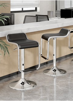 LANNY Jeffcoco Furniture PU Leather Adjustable High Bar Chair, Counter Guest Chair(Black 1 piece)  - Image 1