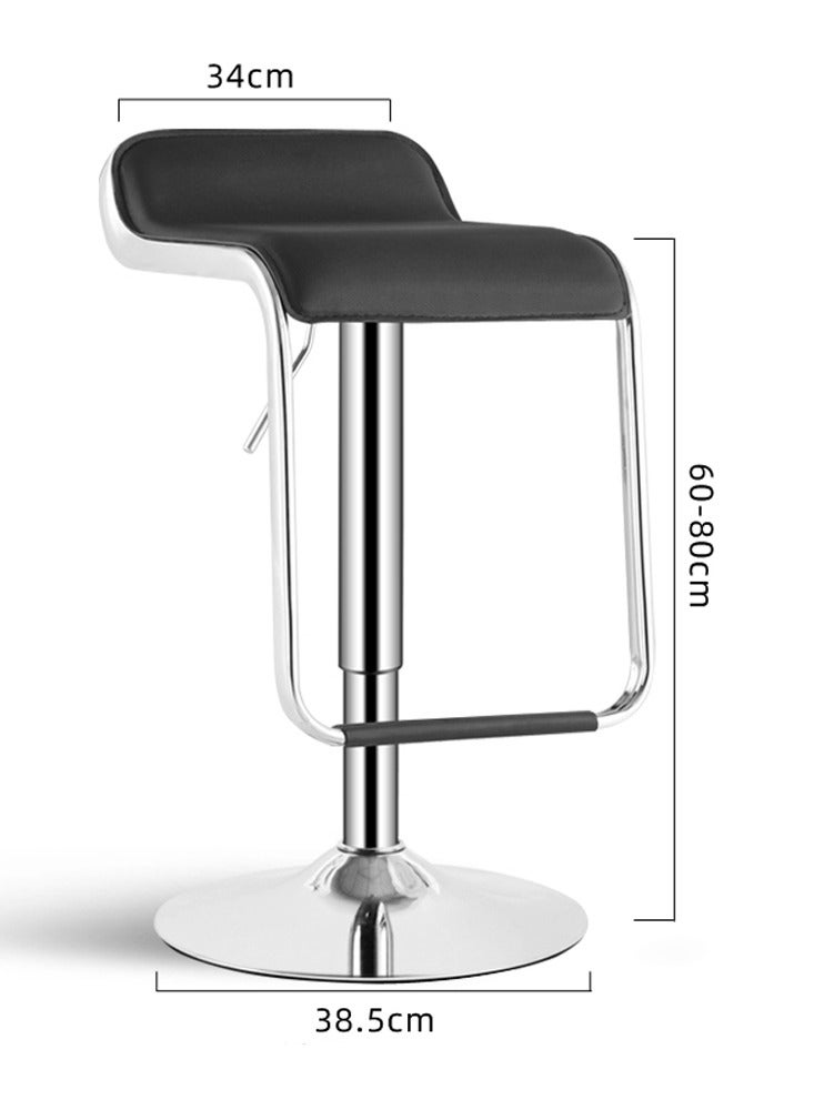 لاني كرسي قضيب عالي قابل للضبط، كرسي مضاد للضيوف (أسود 1 قطعة) - Image 2